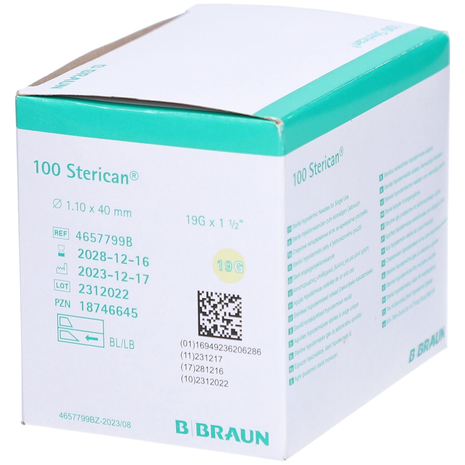 Sterican® Einmalkanüle 19G 40 mm Langschliff