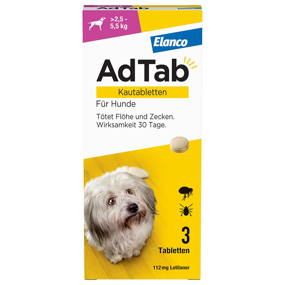 AdTab™ Hund über 2,5 bis 5,5 kg 112 mg