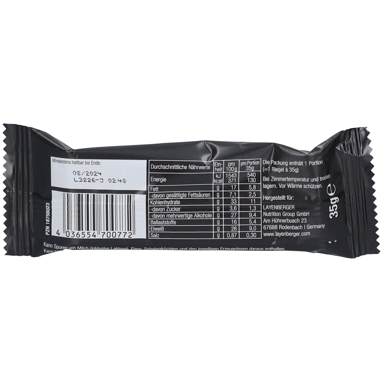 Layenberger vegan Bar Peanut Taste 35 g Riegel