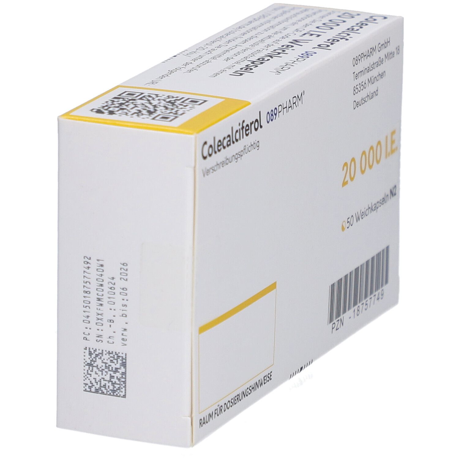 COLECALCIFEROL 089PHARM 20.000 I.E. Weichkapseln