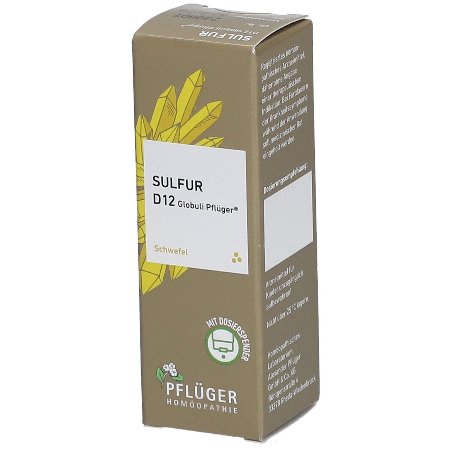 Sulfur D 12 Globuli Pflüger Dosierspender 10 g