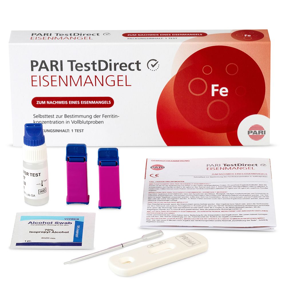 Pari Testdirect Eisenmangel Selbsttest Blut