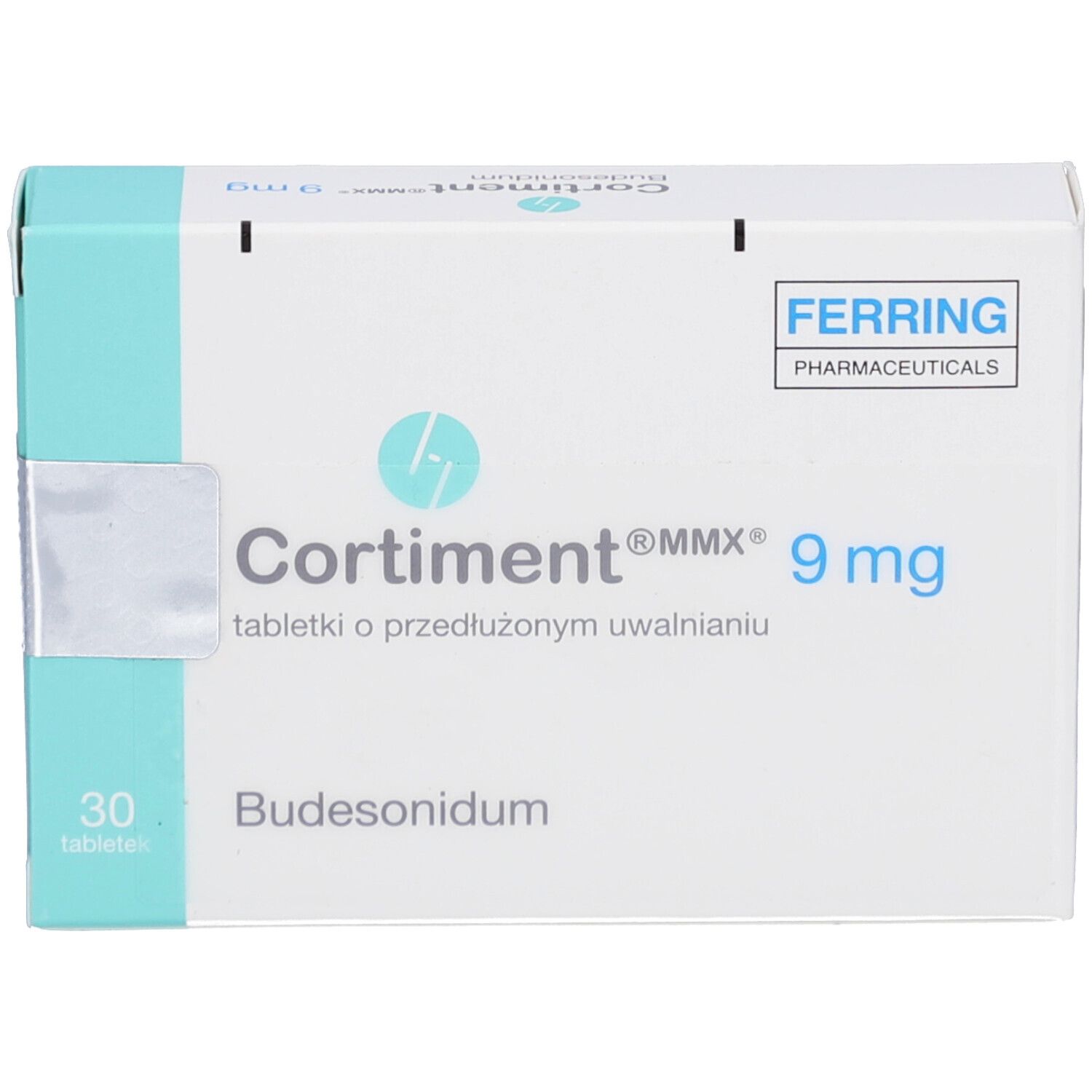 Cortiment MMX 9 mg Retardtabletten Verpackung mit 30 Tabletten. Ferring Pharmaceuticals.