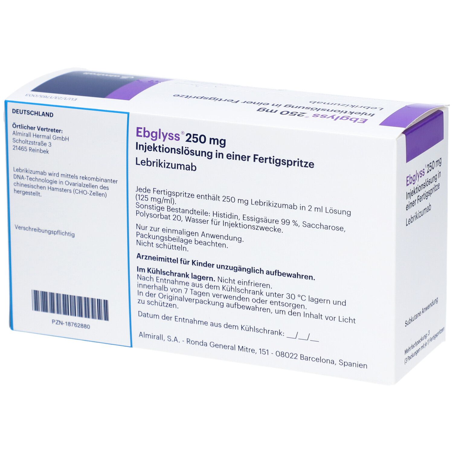 EBGLYSS 250 mg Injektionslösung i.e.Fertigspritze