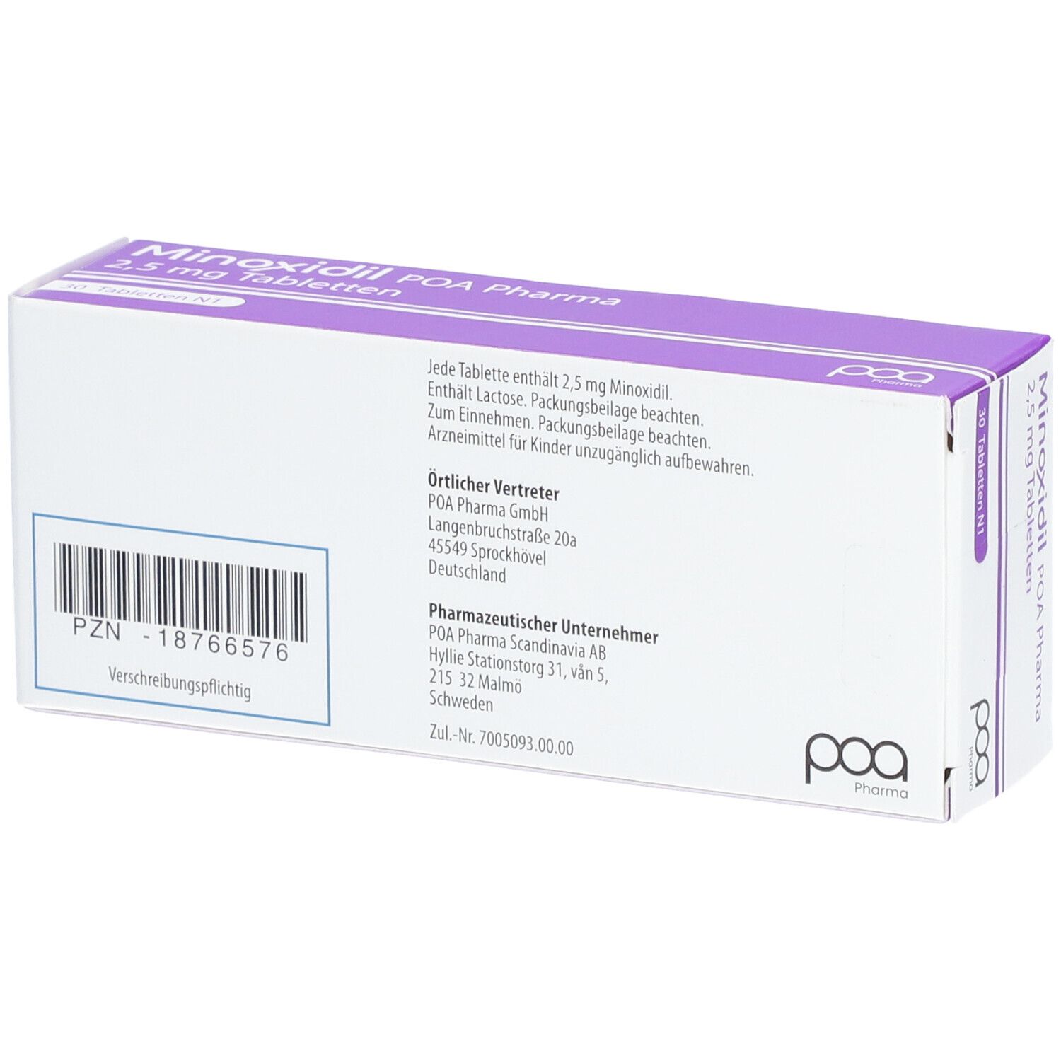MINOXIDIL POA Pharma 2,5 mg Tabletten