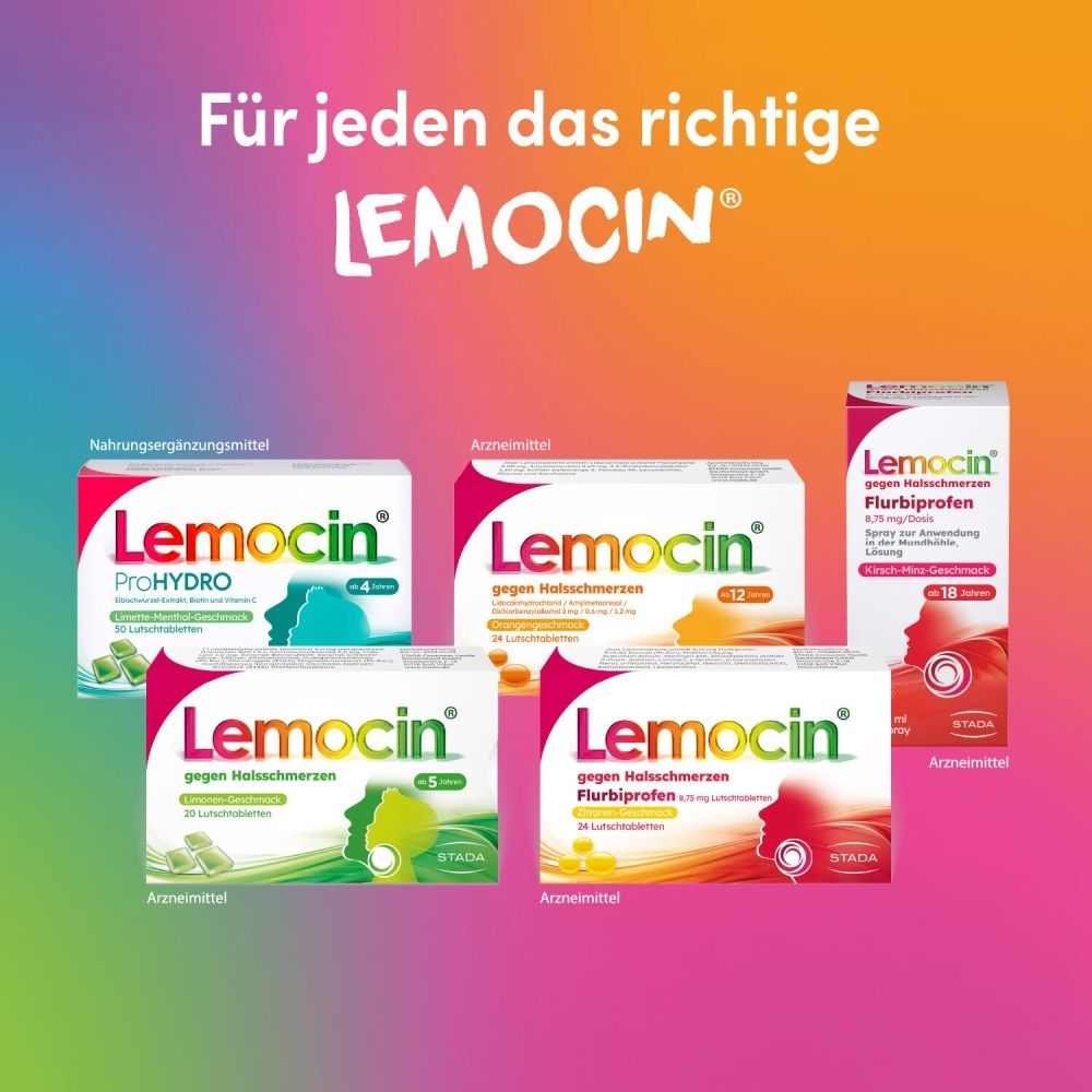 Lemocin: Für jeden das richtige Produkt. Breites Portfolio für den Happy Hals.
