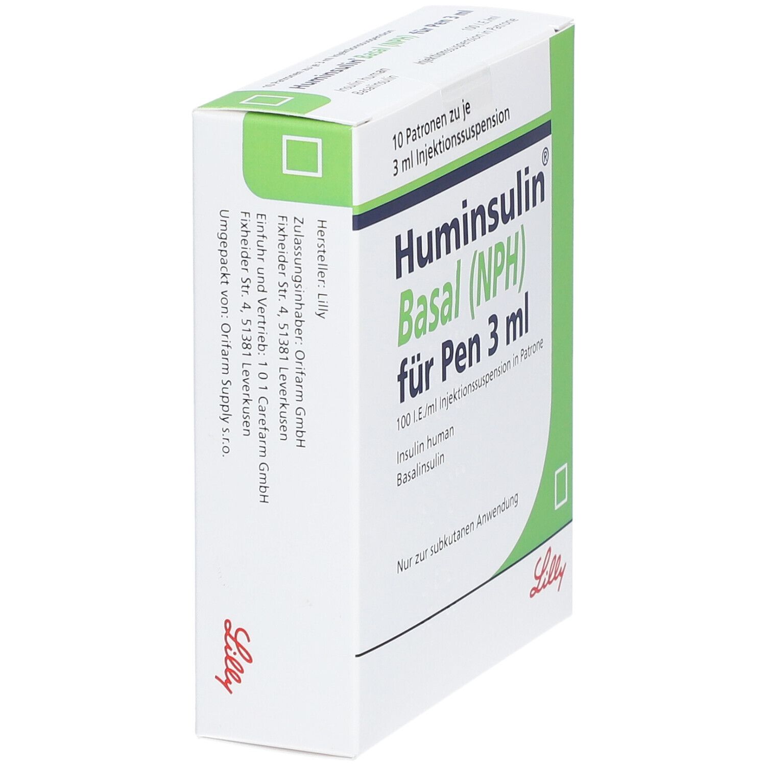 Huminsulin Basal NPH f.Pen 3ml 100 I.E./ml Inj.-S. 10x3 ml Injektionssuspension