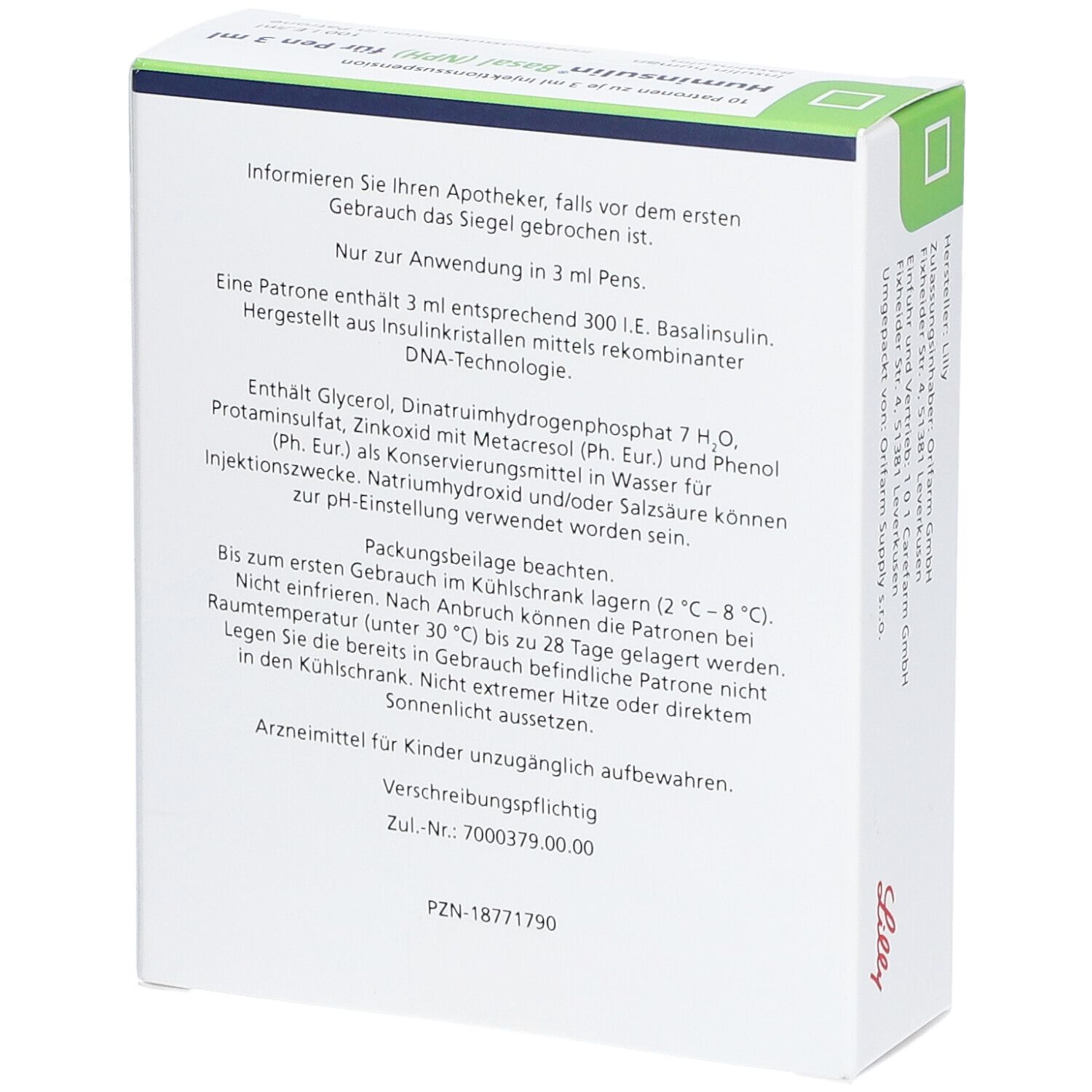 HUMINSULIN Basal NPH f.Pen 3ml 100 I.E./ml Inj.-S.