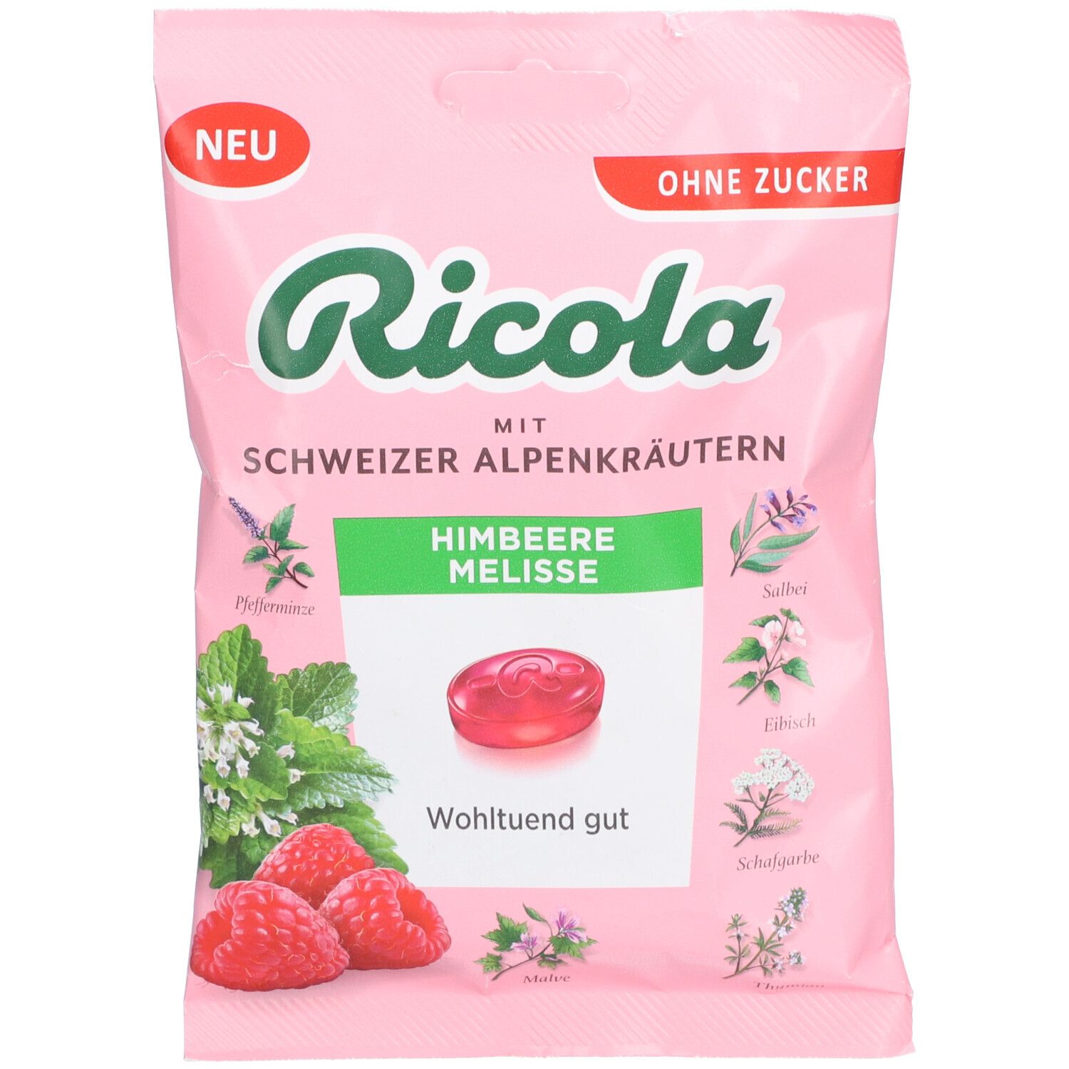 Ricola o.Z.Beutel Himbeere Melisse Bonbons 75 g