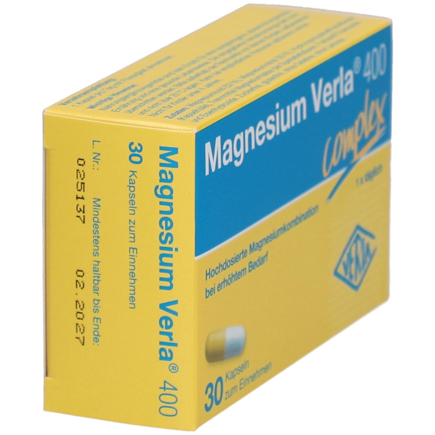 Magnesium Verla 400 Kapseln 30 St