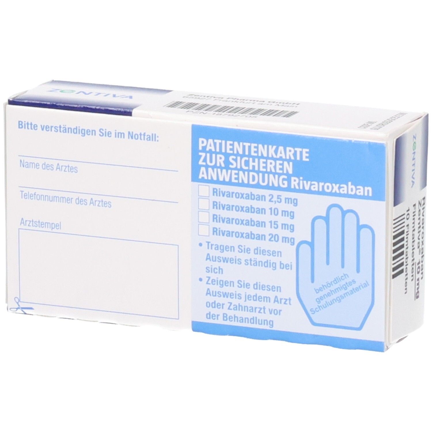 RIVAROXABAN Zentiva 10 mg Filmtabletten