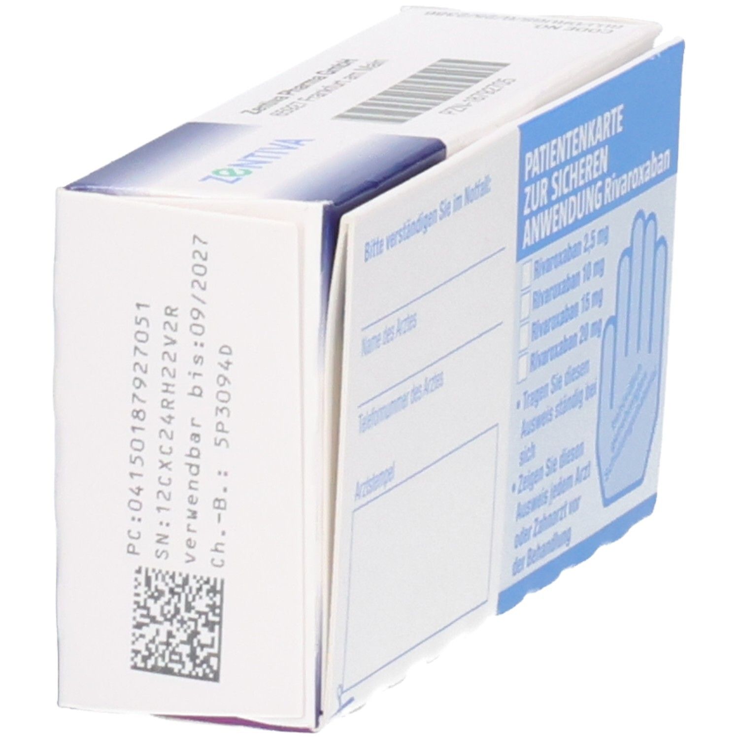 RIVAROXABAN Zentiva 10 mg Filmtabletten