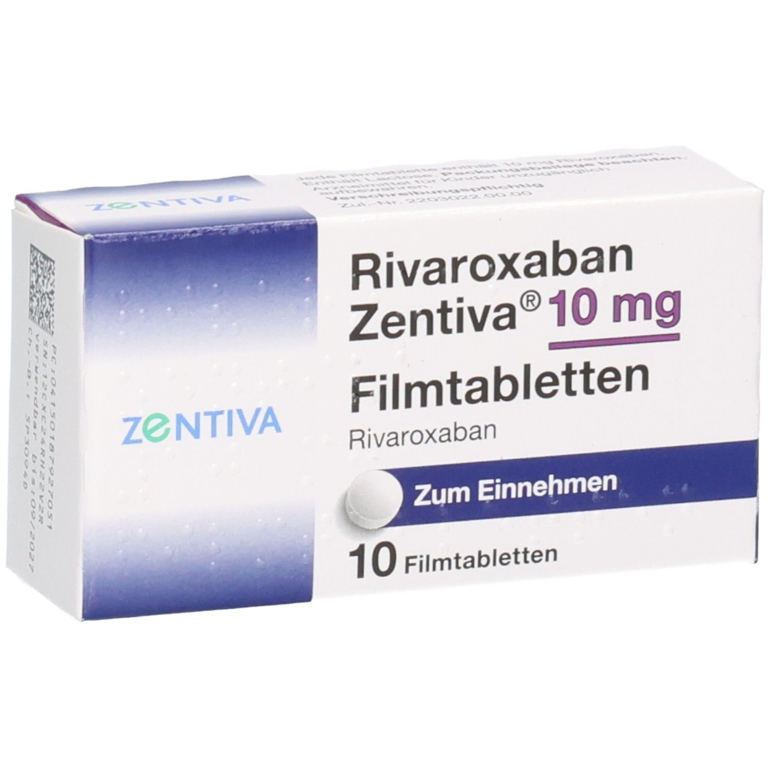 RIVAROXABAN Zentiva 10 mg Filmtabletten