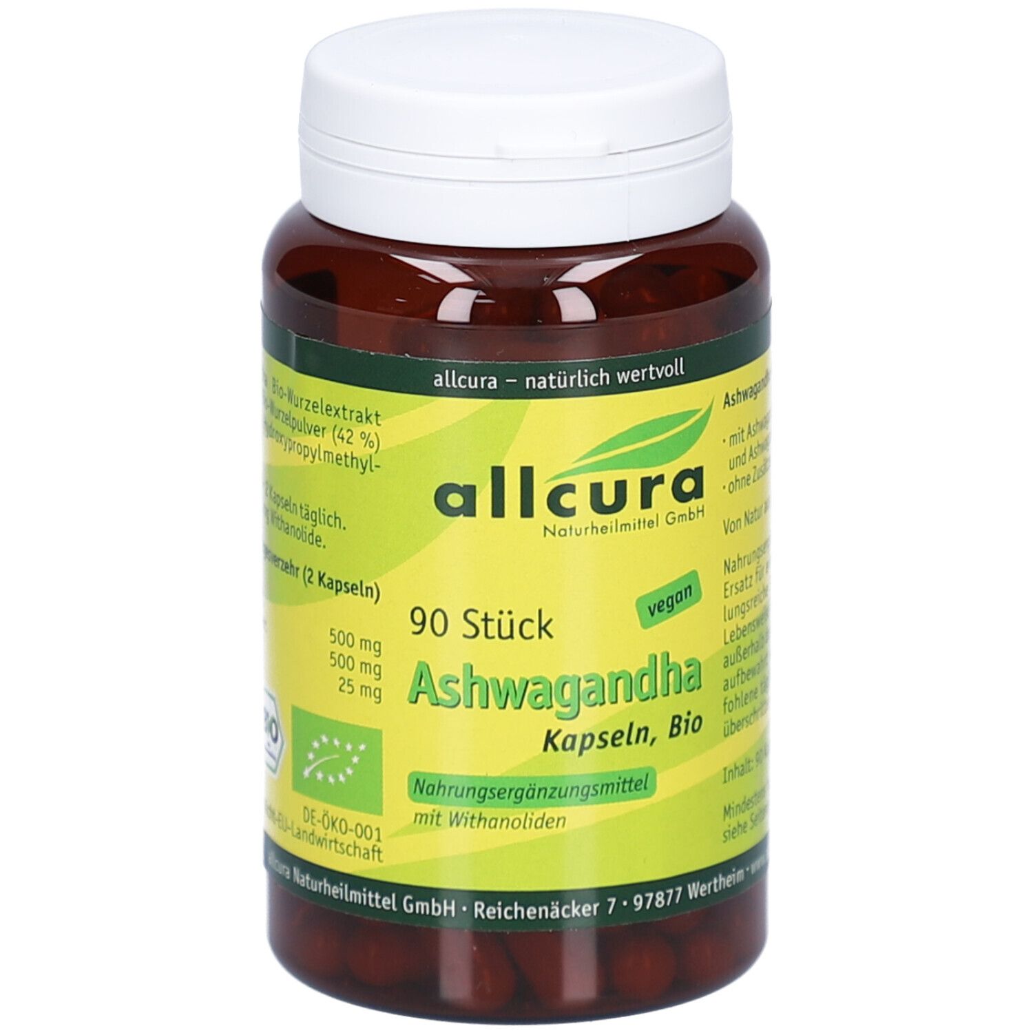 Ashwagandha BIO mit Extrakt KSM 66 Kapseln 90 St