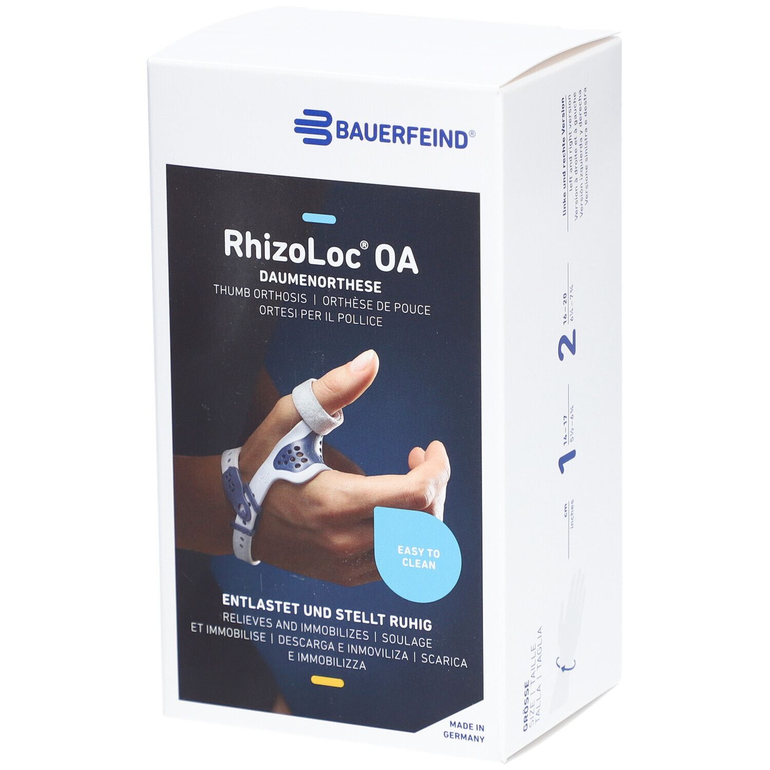 RhizoLoc® OA Daumenorthesen links Gr.1 titan