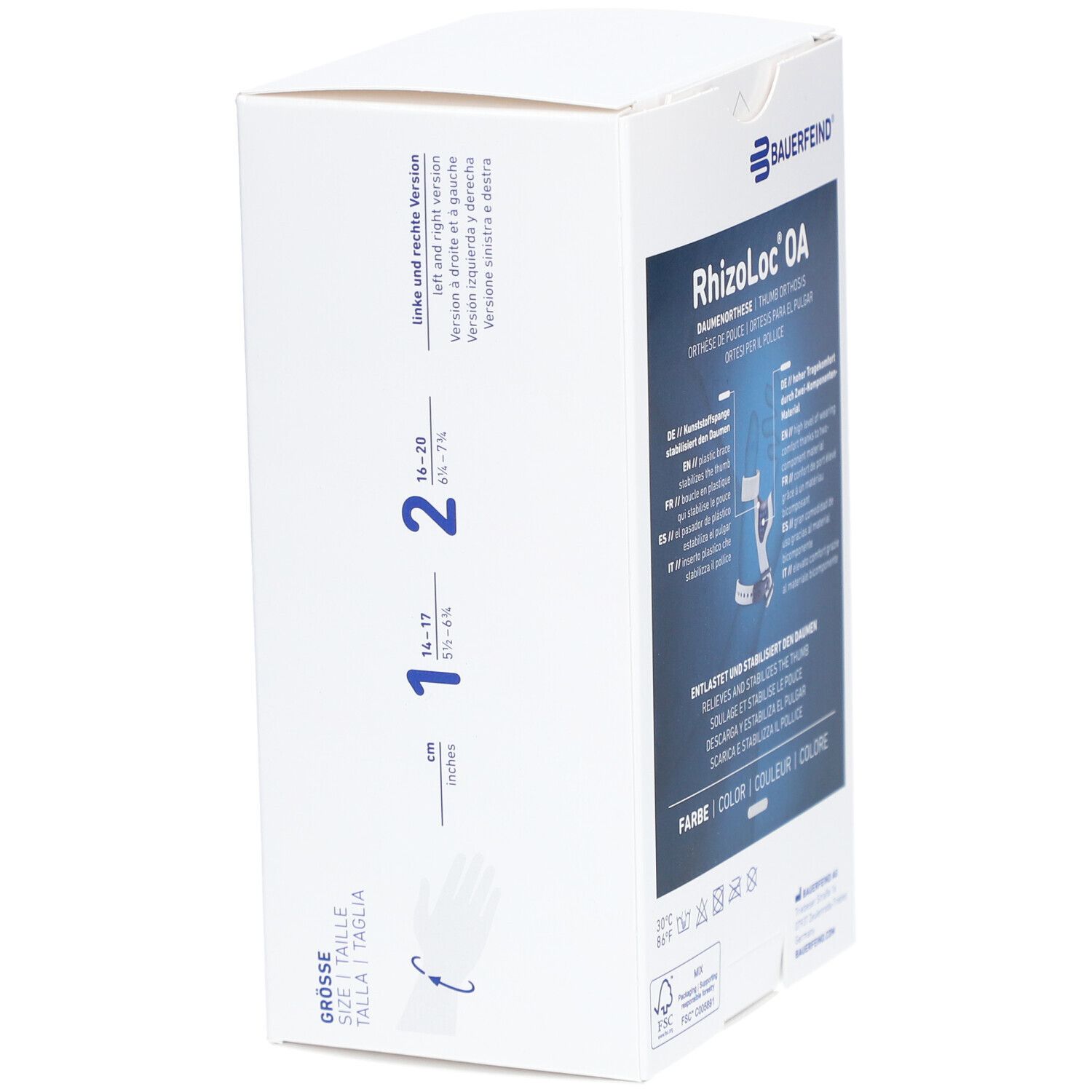 RhizoLoc® OA Daumenorthesen links Gr.1 titan