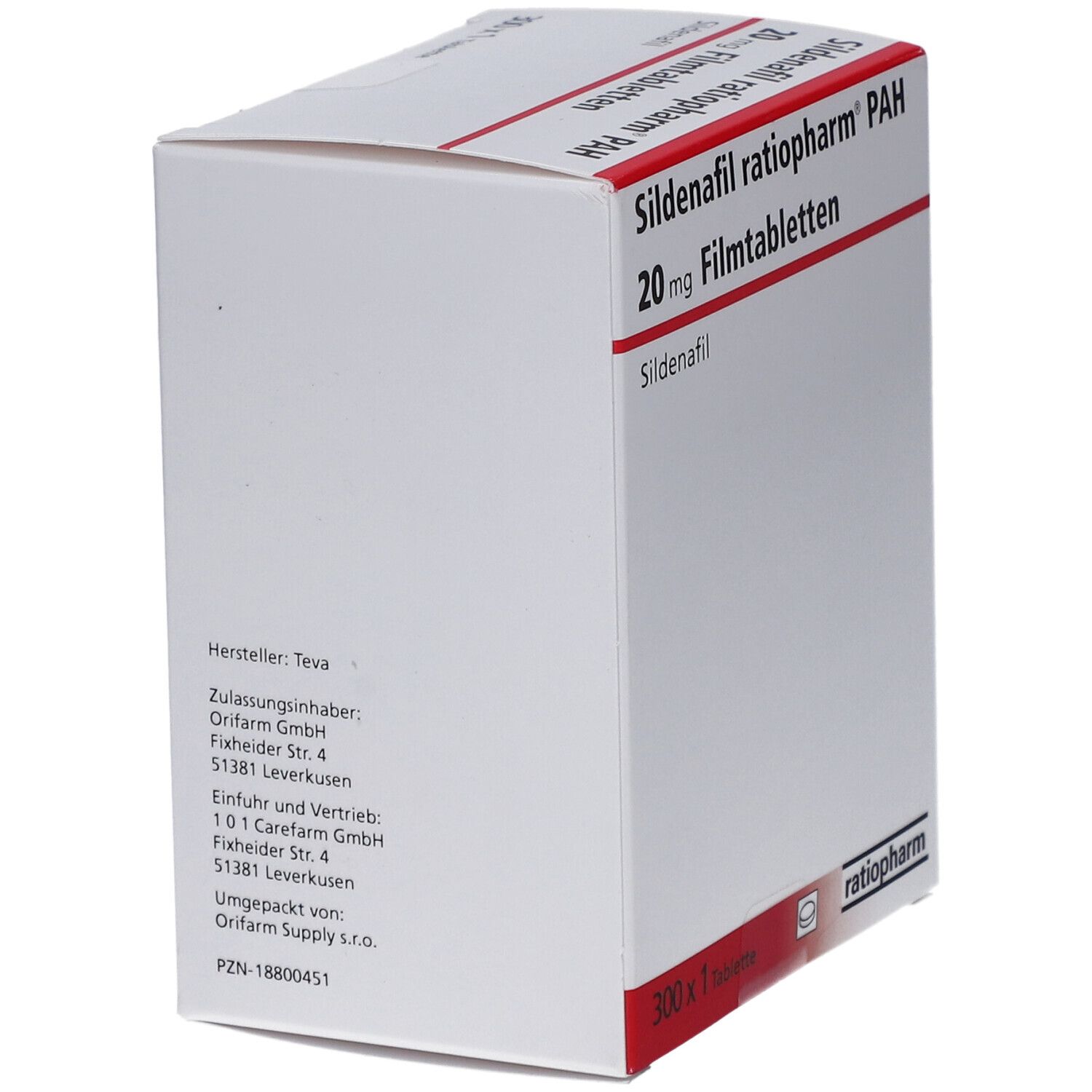 Sildenafil ratiopharm PAH 20 mg Filmtabletten 90 St