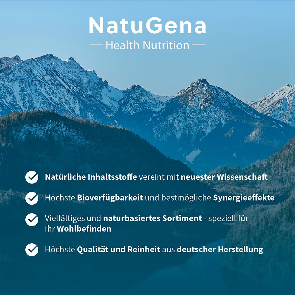 NatuGena: Natürliche Inhaltsstoffe, höchste Bioverfügbarkeit, deutsche Herstellung.