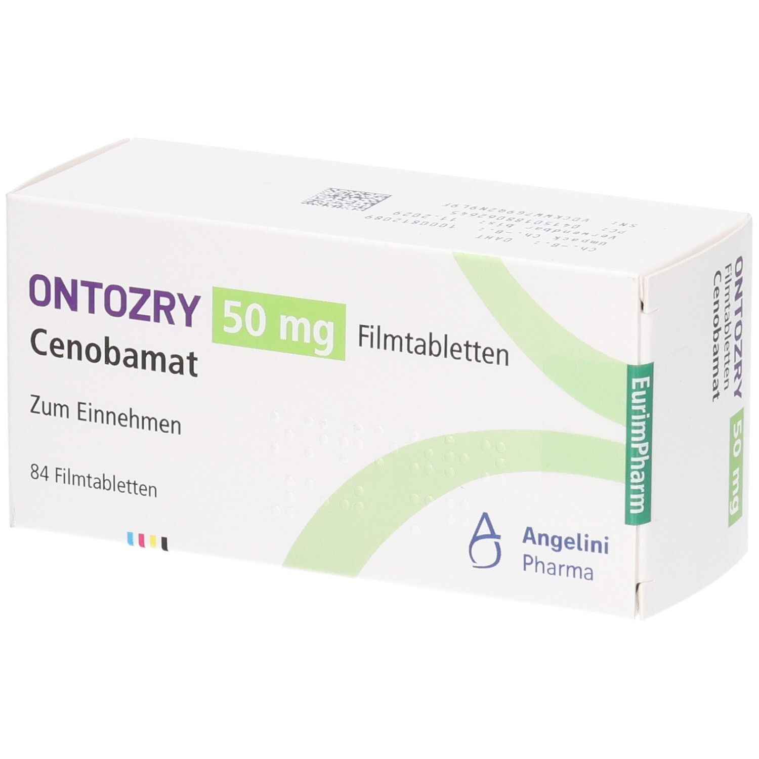 ONTOZRY 50 mg Cenobamat Filmtabletten, 84 Stück. Angelini Pharma.
