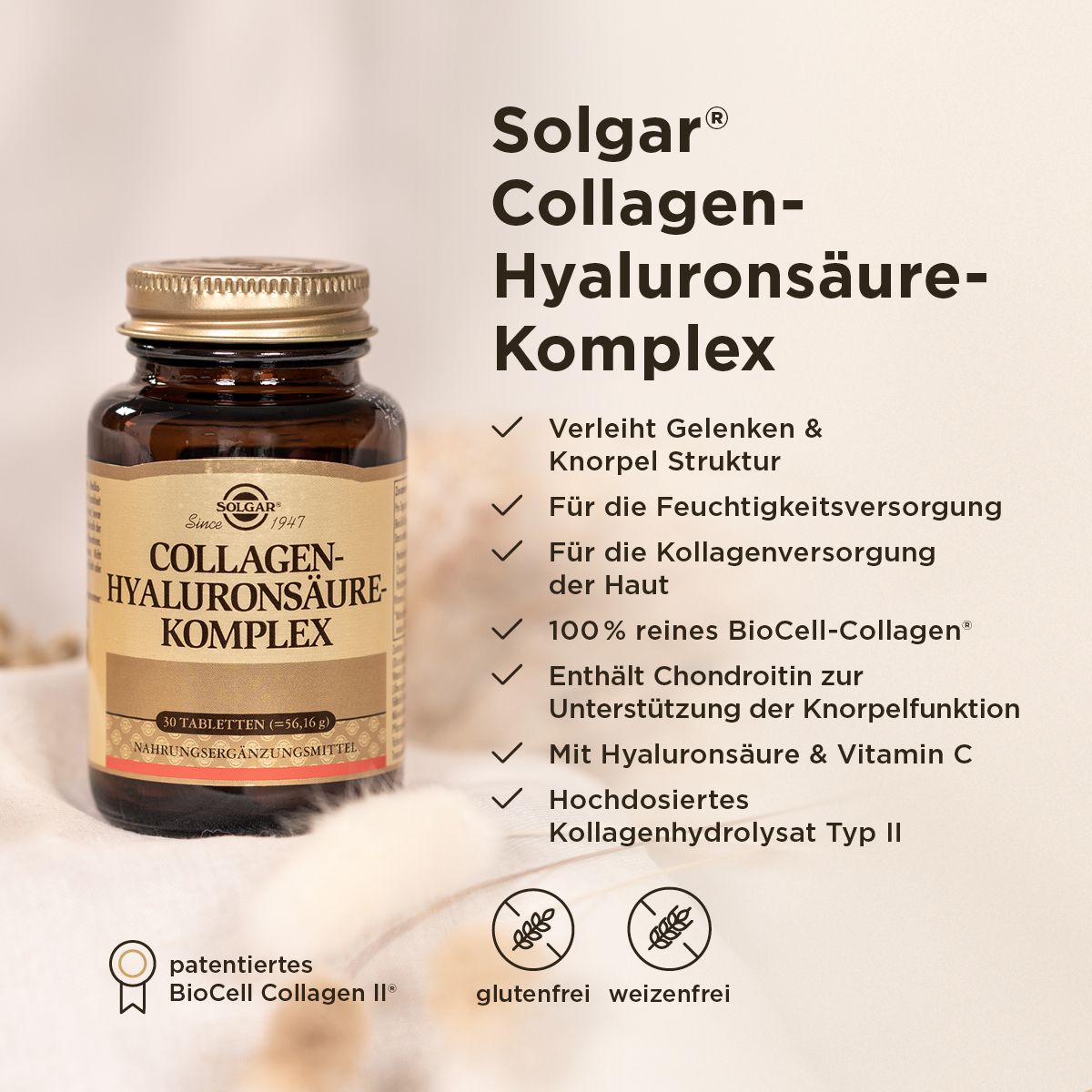 Solgar Collagen-Hyaluronsäure-Complex Tabletten 30 St