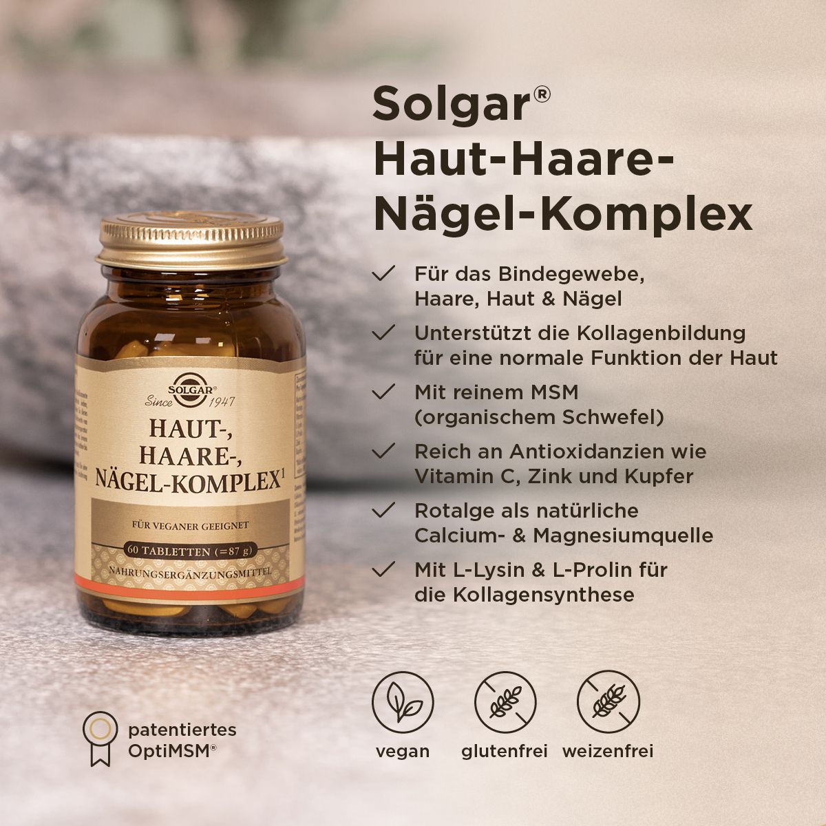 Solgar Haut Haare Nägel Komplex Tabletten 60 St