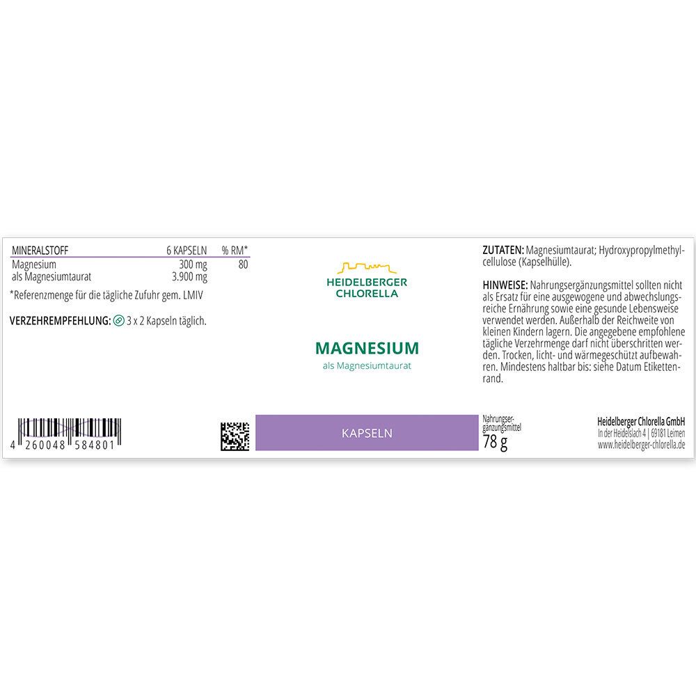 Magnesium ALS Magnesiumtaurat Kapseln 78 g