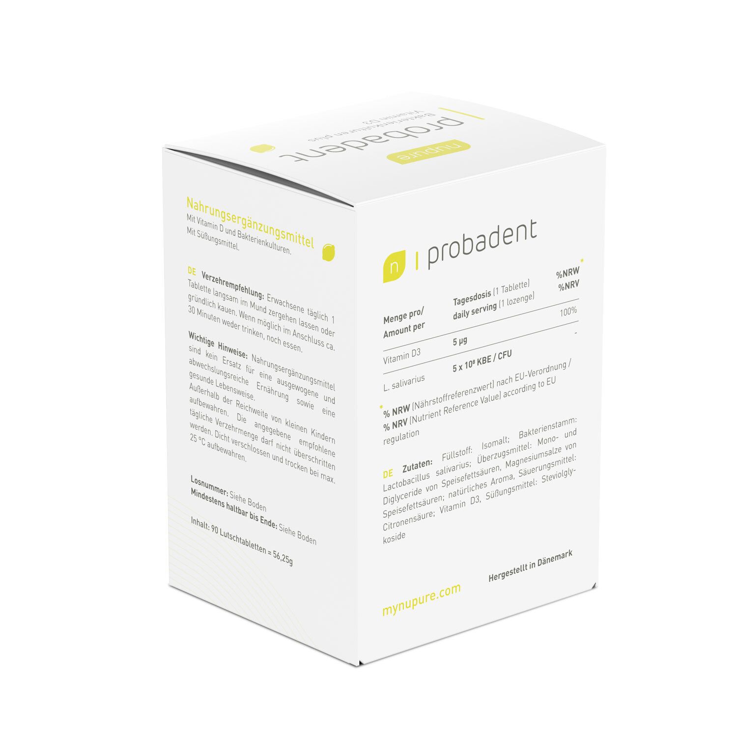 Nupure probadent lemon Mundflora Probiotikum Lutschtabletten