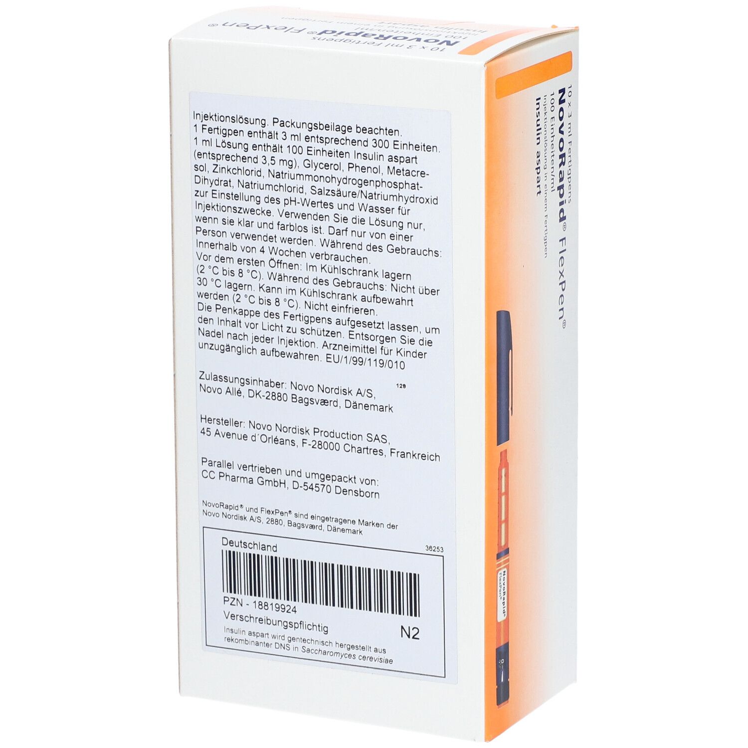NOVORAPID FlexPen 100 E/ml Inj.-Lsg.i.e.Fertigpen
