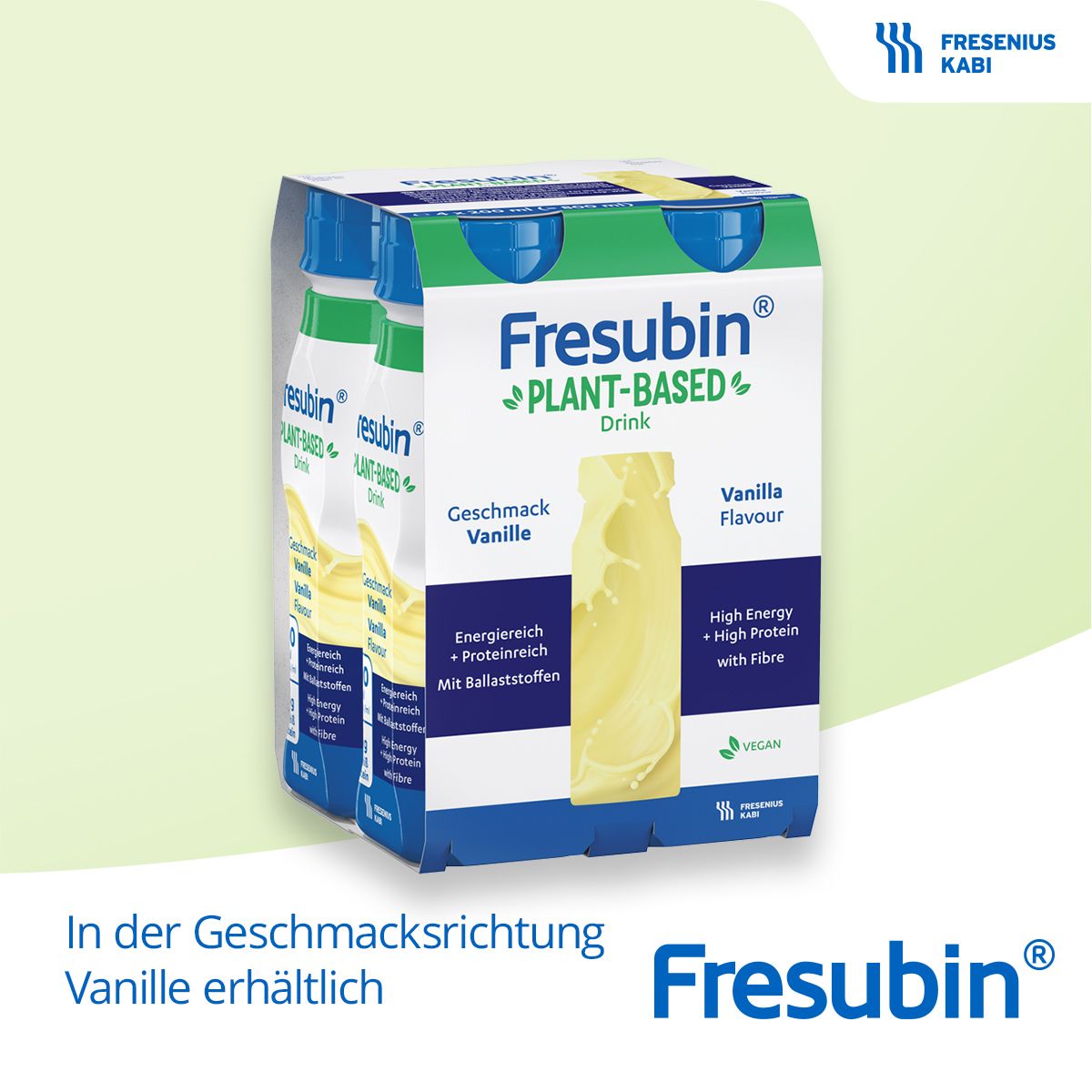 Fresubin Plant-Based Trinknahrung Vanille | Vegane Aufbaukost reich an Vitamin D und Eiweiß