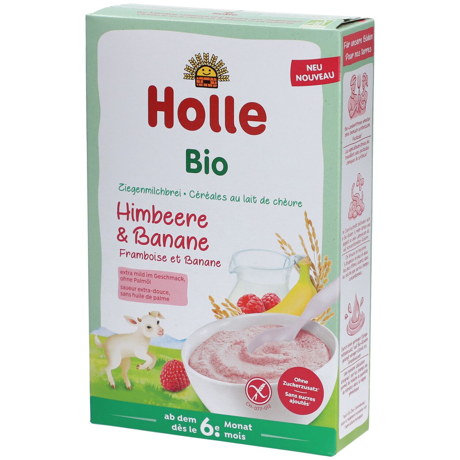 Holle Bio-Milchbrei Himbeere und Banane aus Ziegenmilch