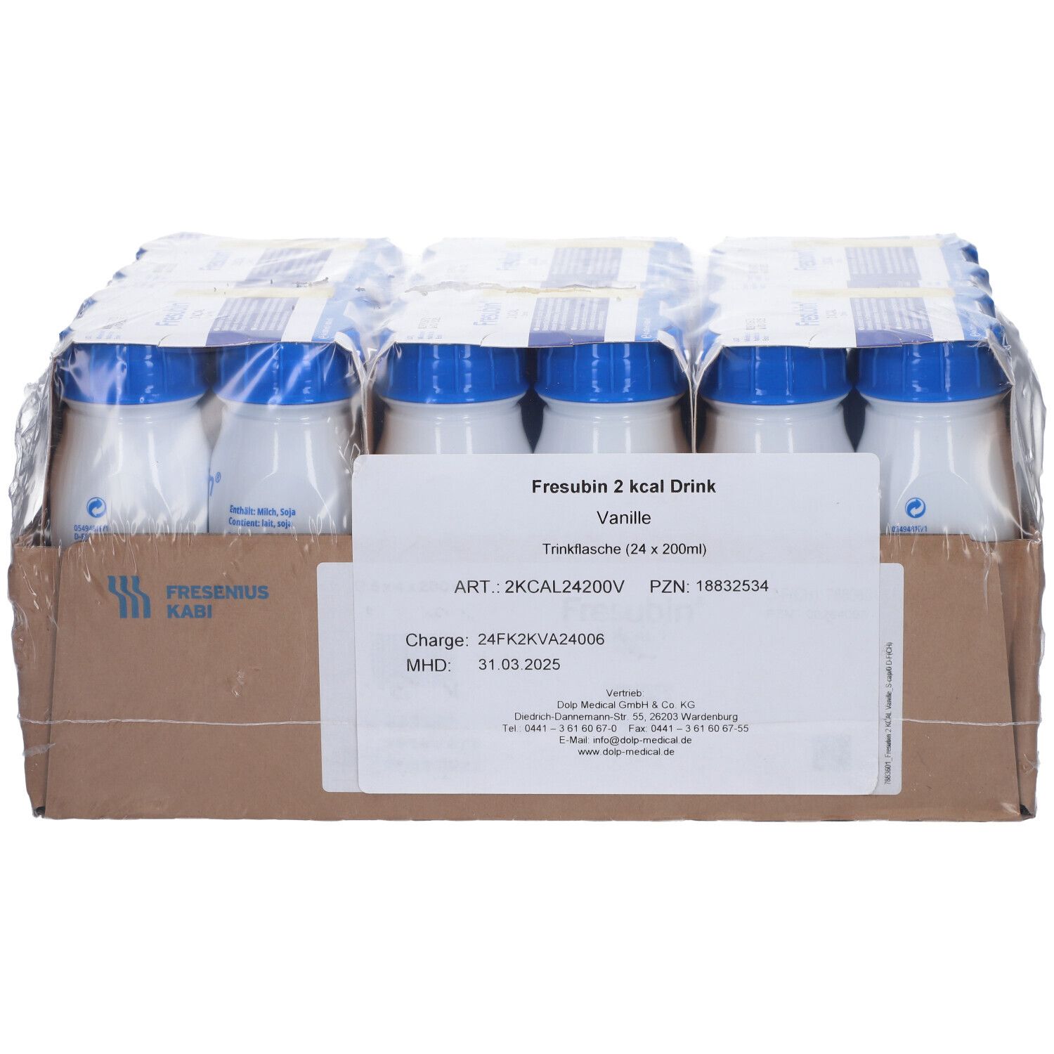Fresubin 2 kcal Drink Vanille Trinkflaschen im Karton. 24 x 200ml.