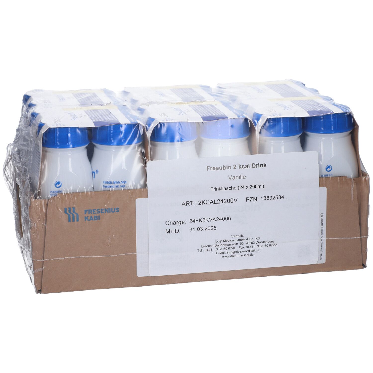 Fresubin 2 kcal Drink Vanille Trinkflaschen im Karton. 24 x 200ml.