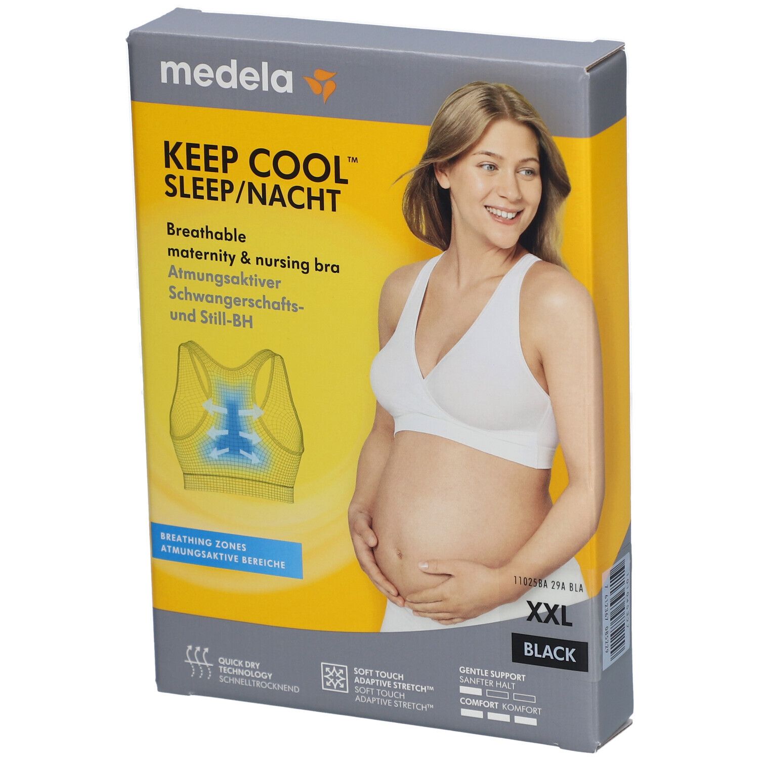 medela Keep Cool™ Schlaf-Bustier für Schwangerschaft und Stillzeit schwarz, Gr. XXL