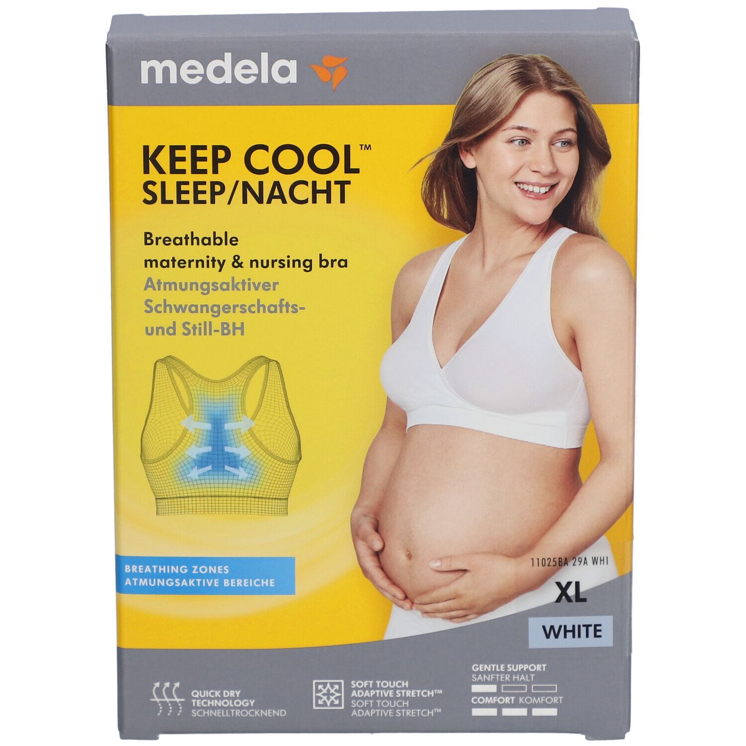 medela Keep Cool™ Schlaf-Bustier für Schwangerschaft und Stillzeit weiß, Gr. XL