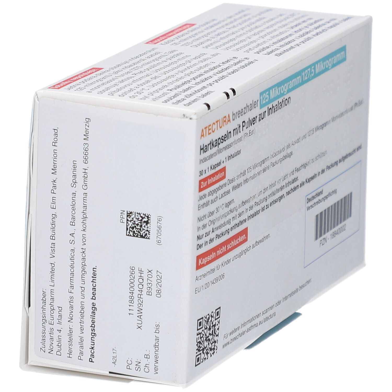 ATECTURA Breezhaler 125µg/127,5µg Hkp.m.Plv.z.Inh.