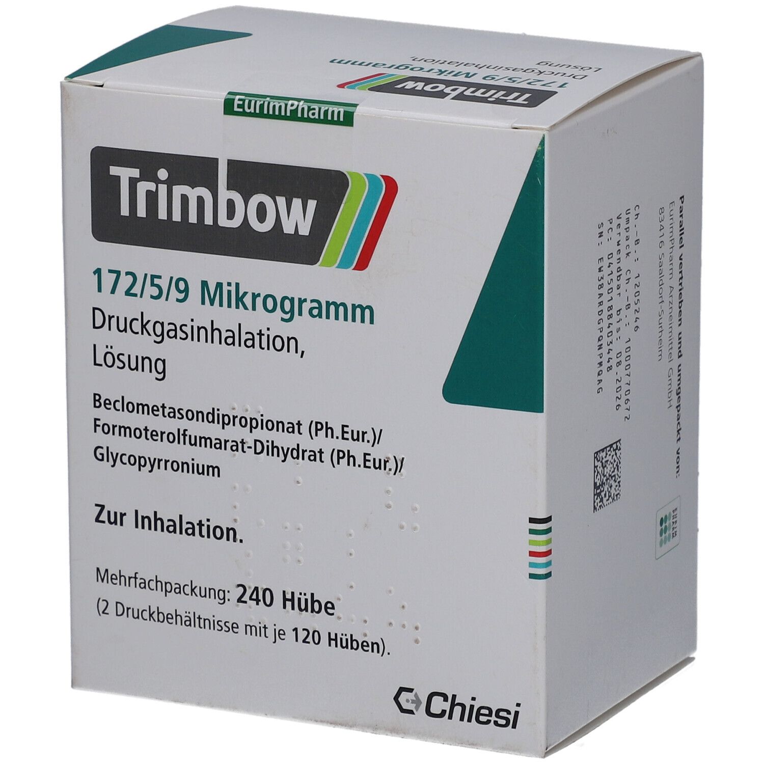 TRIMBOW 172 µg/5 µg/9 µg 120 Hub Druckgasinhalat.