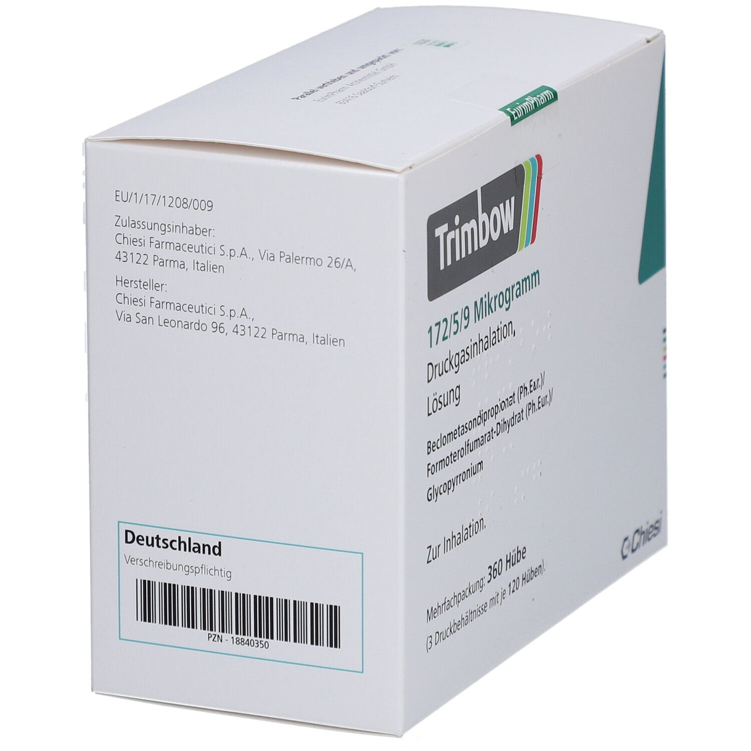 TRIMBOW 172 µg/5 µg/9 µg 120 Hub Druckgasinhalat.