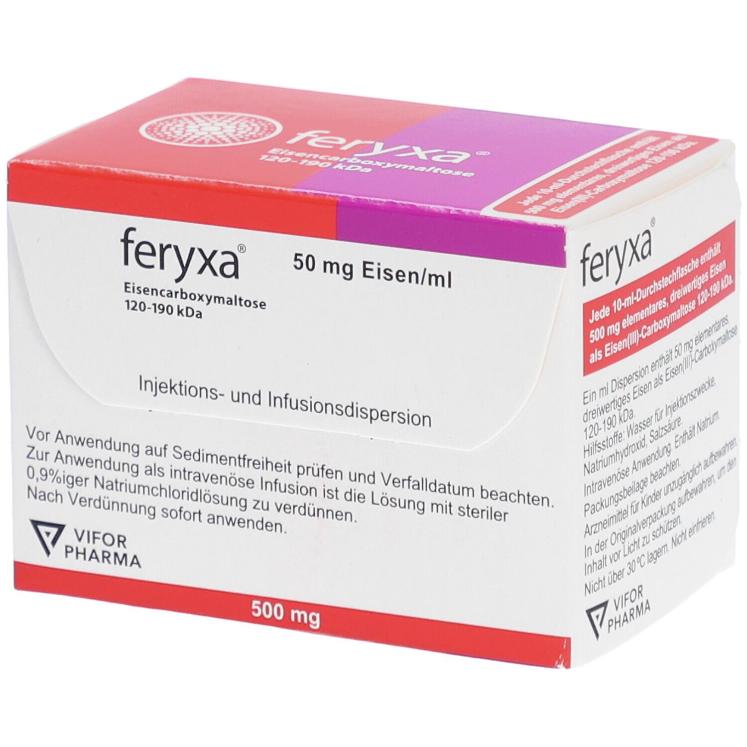 FERYXA 50 mg Eisen/ml Inj.-/Inf.-Dispers.500mg