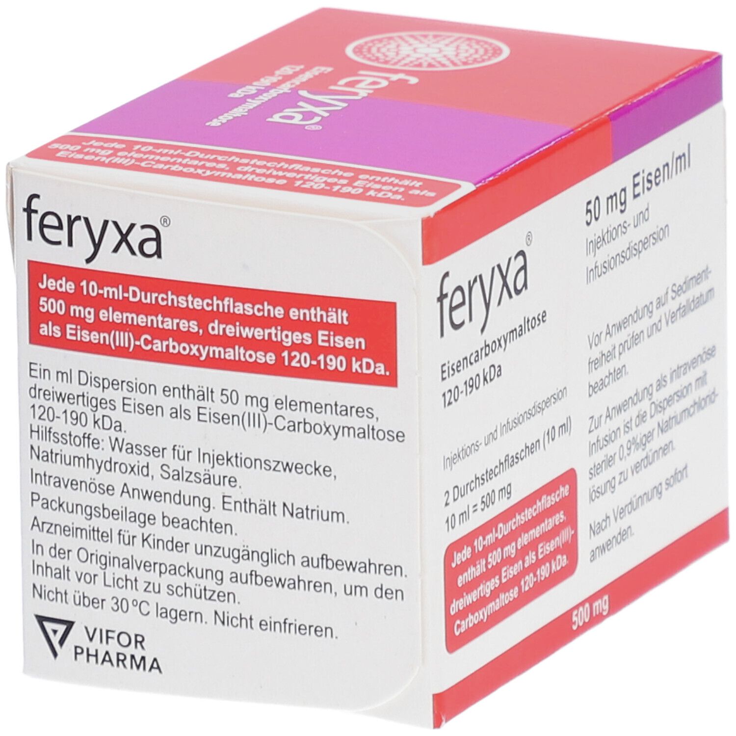 FERYXA 50 mg Eisen/ml Inj.-/Inf.-Dispers.500mg