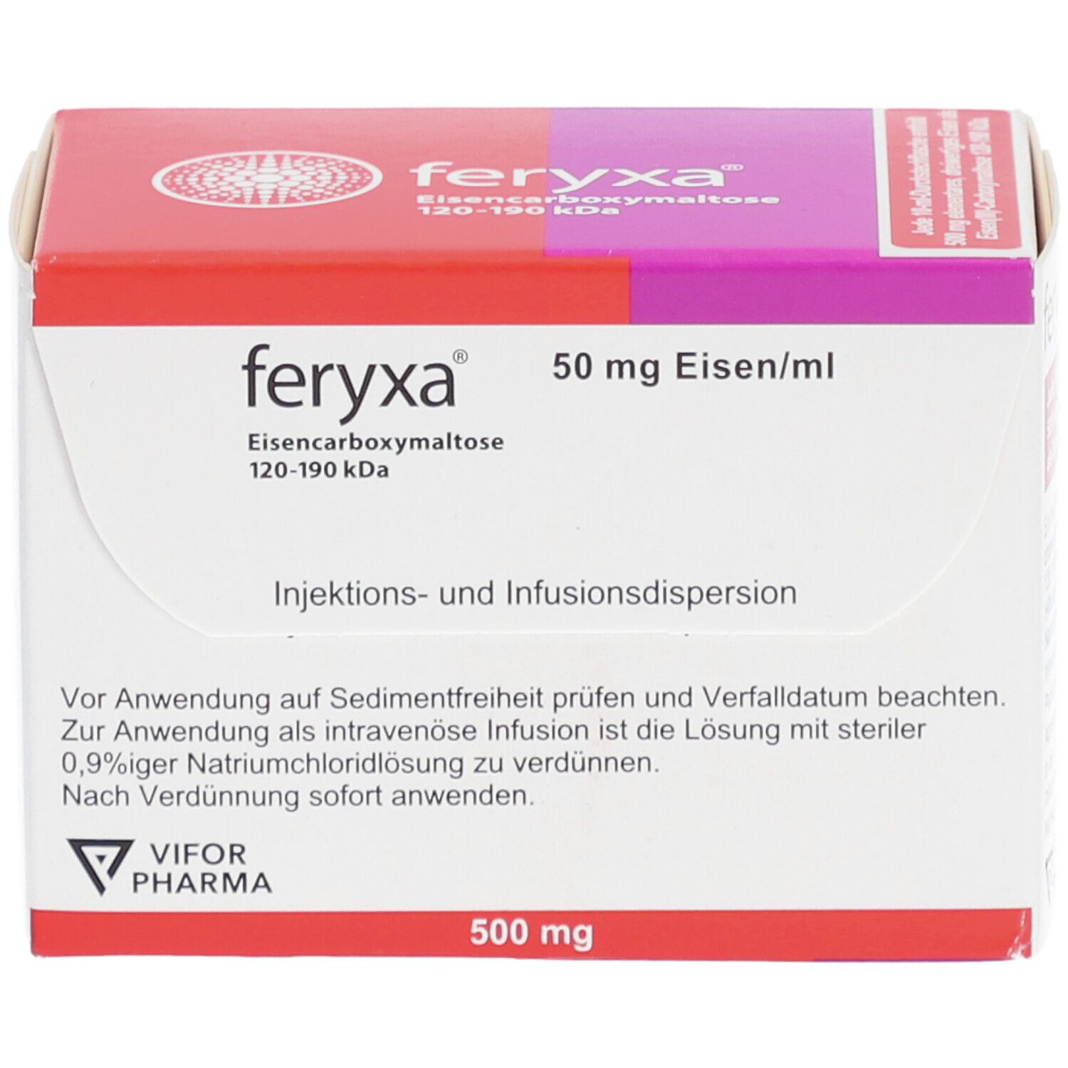 FERYXA 50 mg Eisen/ml Inj.-/Inf.-Dispers.500mg