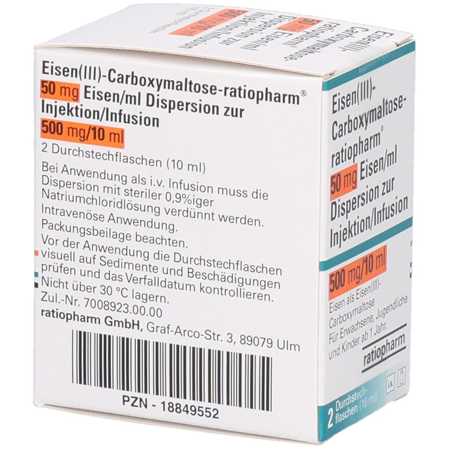 EISEN III-CARBOXYMALTOSE-ratio 50mg Eisen/ml 500mg