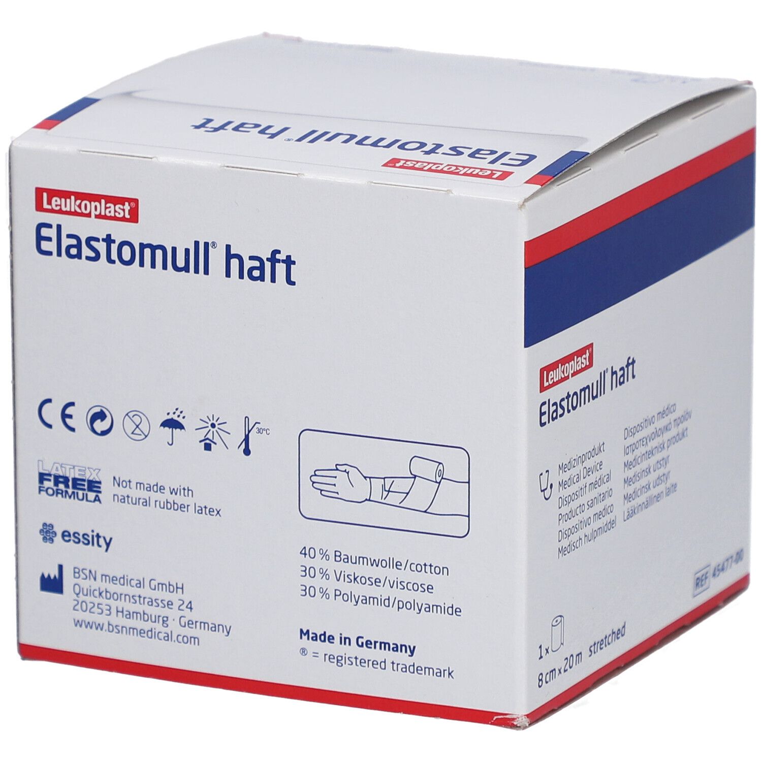 Leukoplast® Elastomull® haft Kohäsive elastische Fixierbinde 8 cm x 20 m
