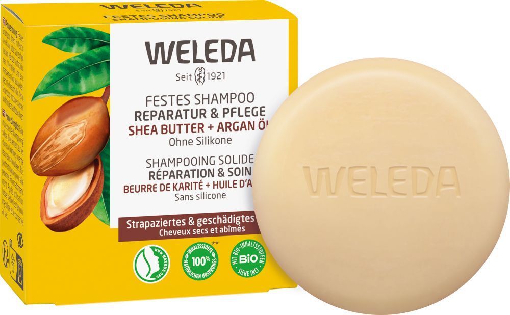 Weleda Festes Shampoo Reparatur & Pflege - für strapaziertes & geschädigtes Haar