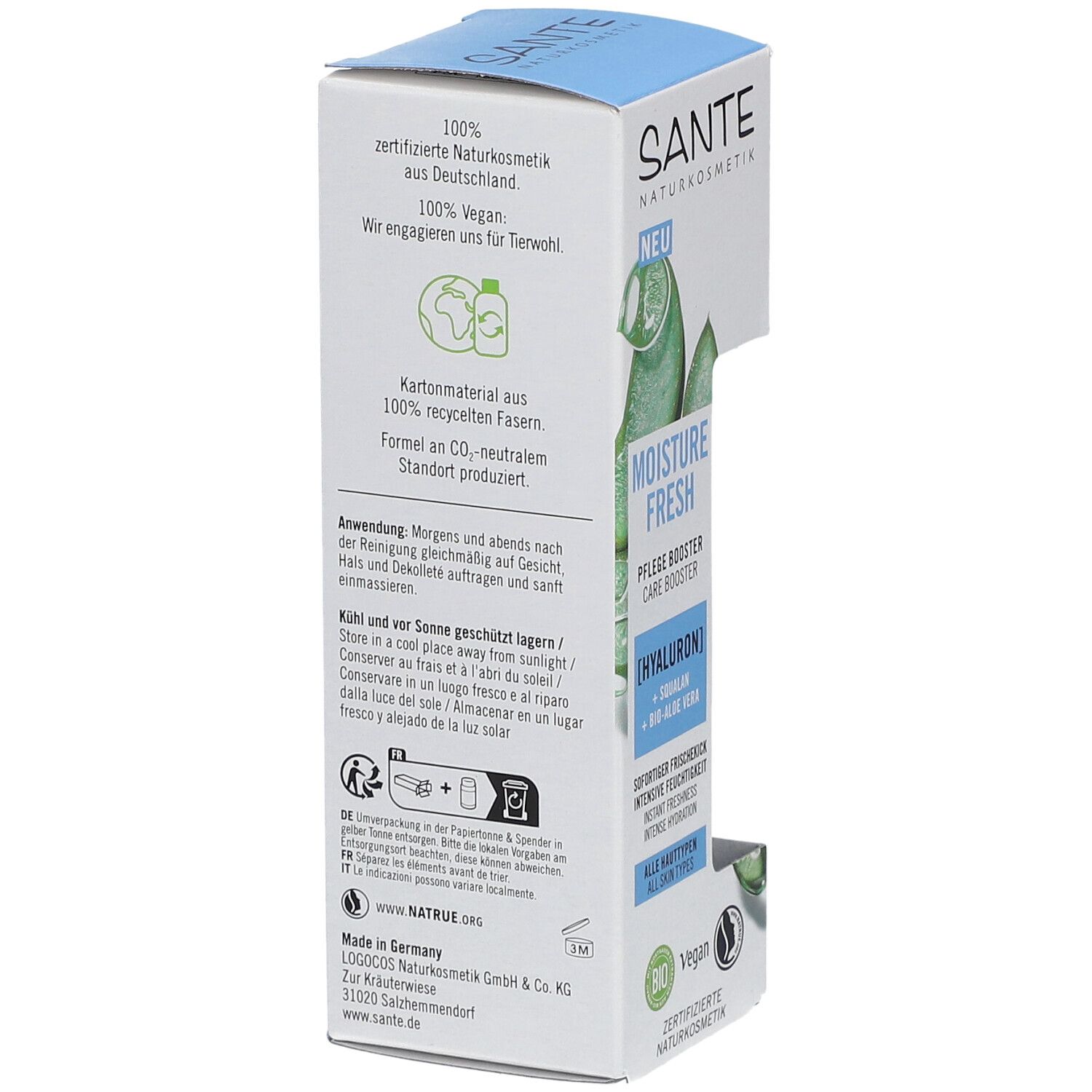 Sante Moisture Fresh Care Booster with Hyaluron, Squalan & Organic Aloe Vera Gesichtscreme