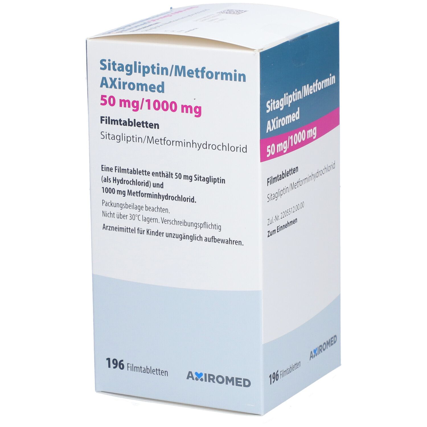 SITAGLIPTIN/Metformin AXiromed 50mg/1000mg FTA Dos 196 St Filmtabletten