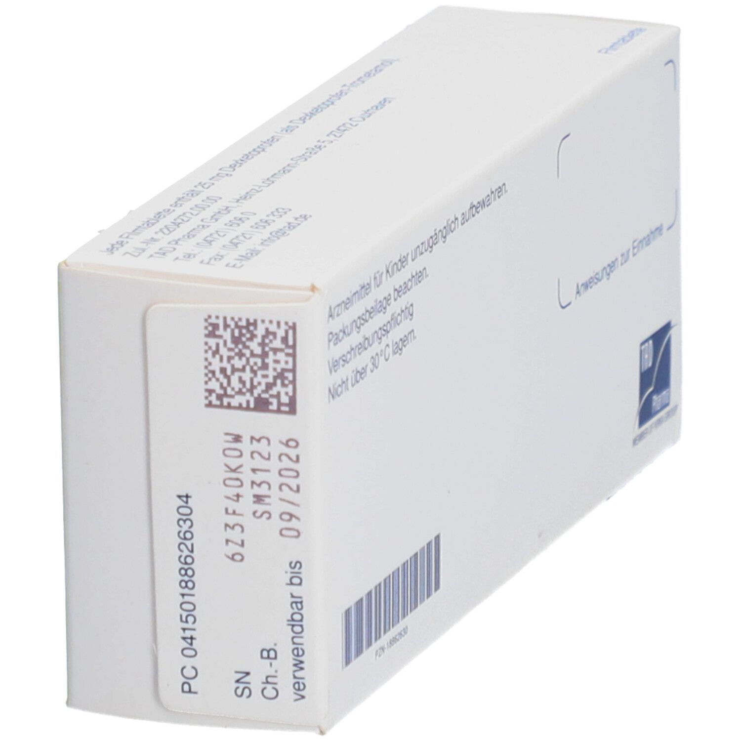 DEXKETIA 25 mg Filmtabletten-Packung. Rückseite der Schachtel mit Informationen und Verfallsdatum.