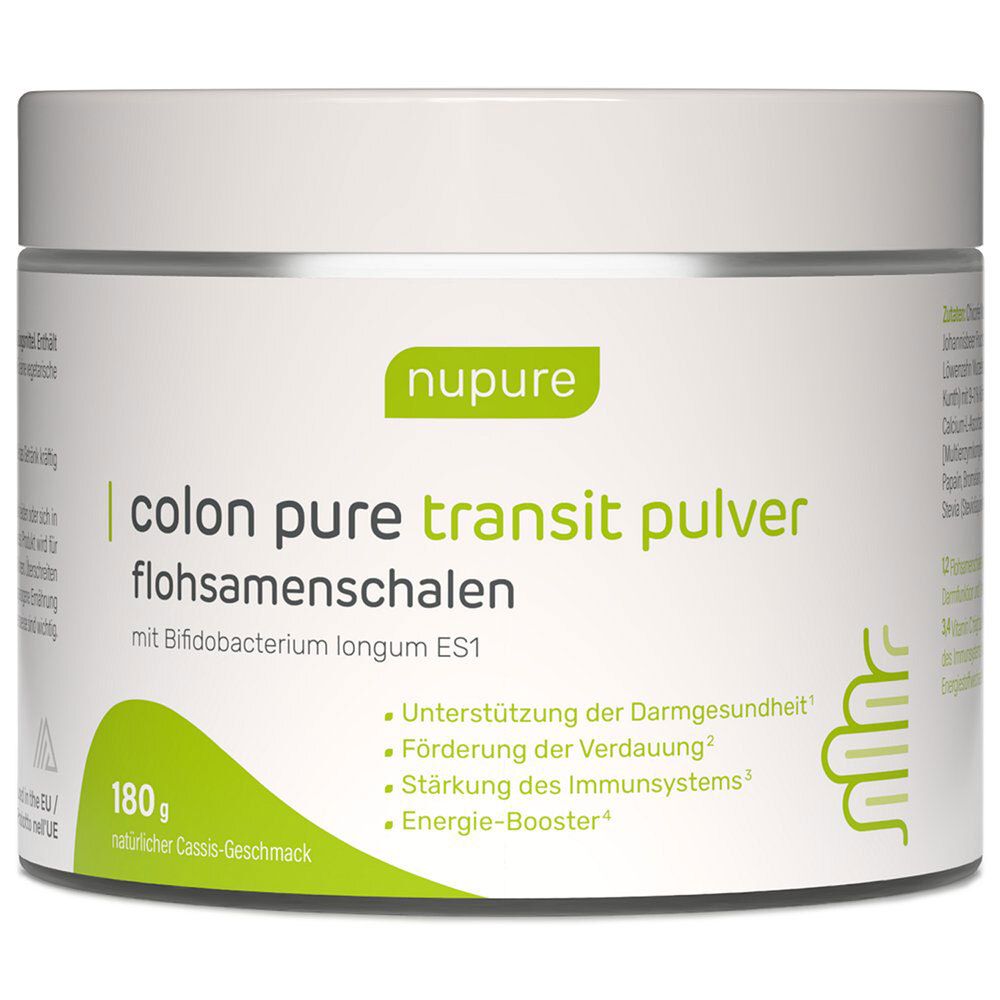 Nupure colon pure transit pulver flohsamenschalen 180 g Pulver