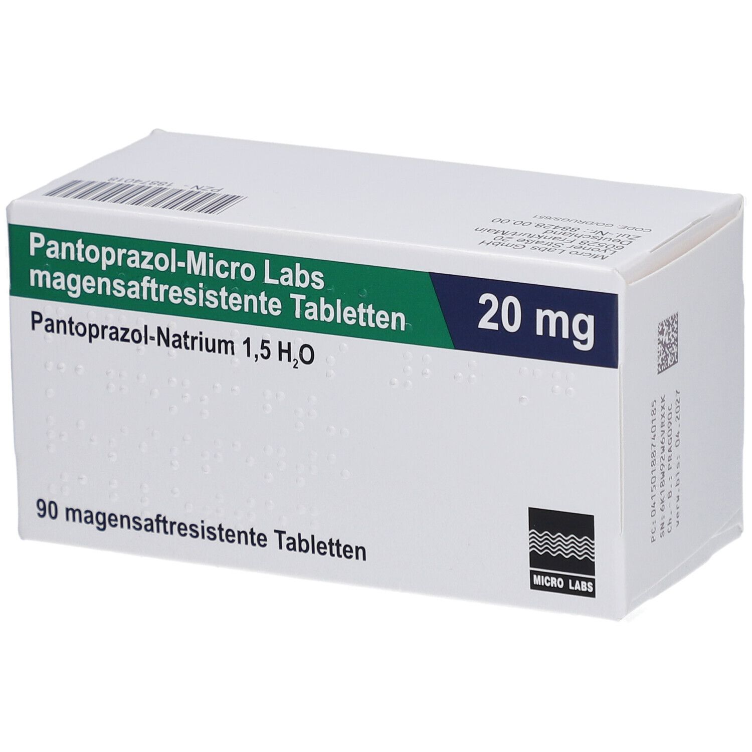PANTOPRAZOL-Micro Labs 20 mg magensaftr.Tabletten