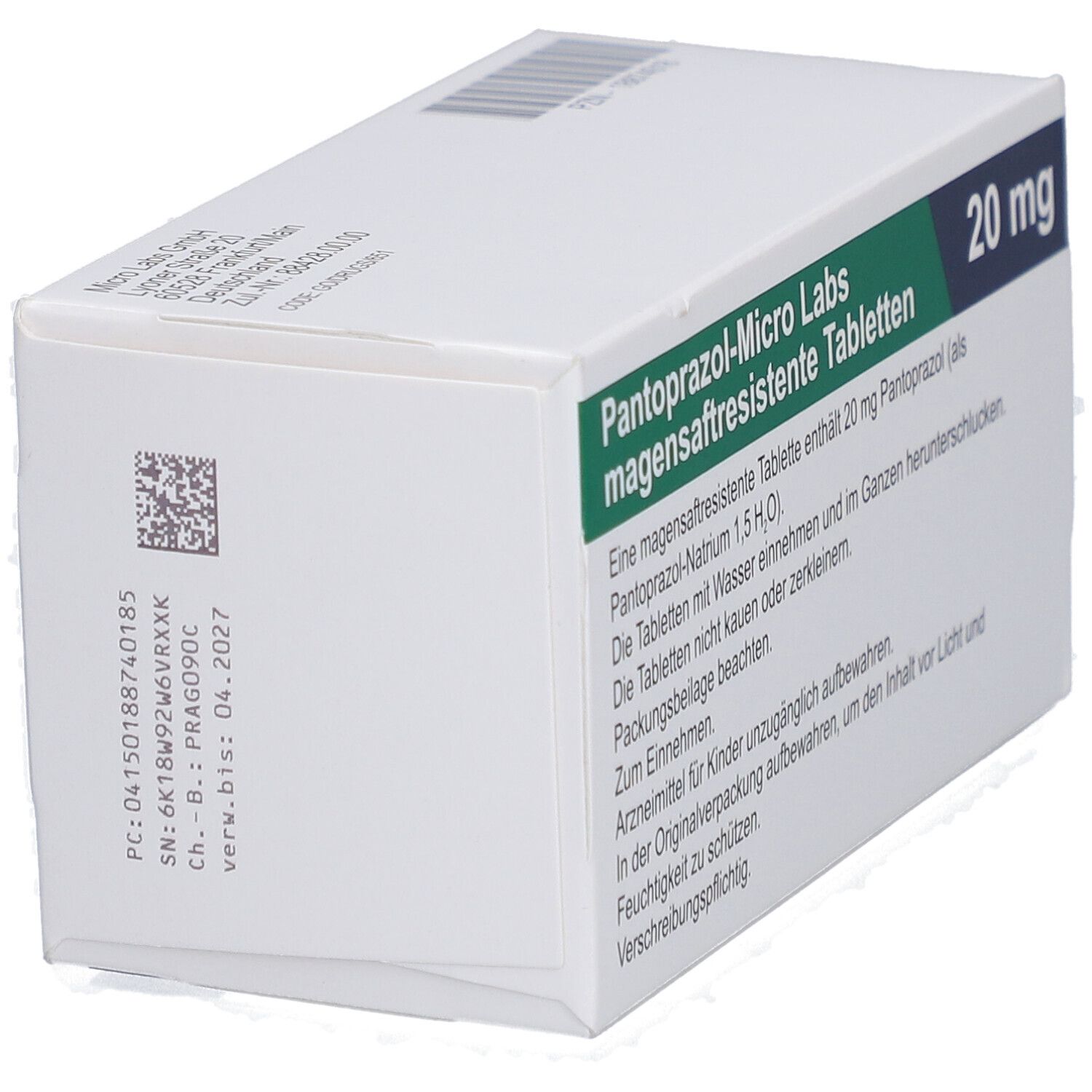 PANTOPRAZOL-Micro Labs 20 mg magensaftr.Tabletten