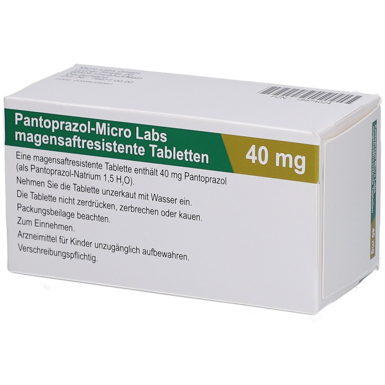 PANTOPRAZOL-Micro Labs 40 mg magensaftr.Tabletten